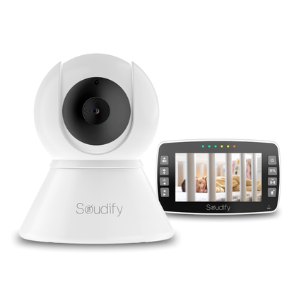 Soudify - 360 babyfoon met camera - Wit met zwart